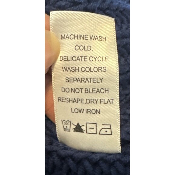 Woman Within Navy BLUE Long Sleeve Crew Neck Sweater Lagenlook Plus 18/20 - Picture 10 of 10